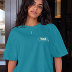 Faithful Citizens Apparel Women Co T-shirt Childlike Wonder Inherit the kingdom Planet illustration Luke 18:17 Topaz Blue