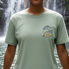 Faithful Citizens Apparel Co Women's T-shirt Firmly Planted waterfall and tree Illustration Psalm 1:3 Bay