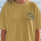 Faithful Citizens Apparel Co Women's T-shirt Firmly Planted waterfall and tree Illustration Psalm 1:3 Mustard