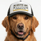 Faithful Citizens Apparel Co Pets No greater love Dog UV Protection Trucker Hat John 15:13 White/Black