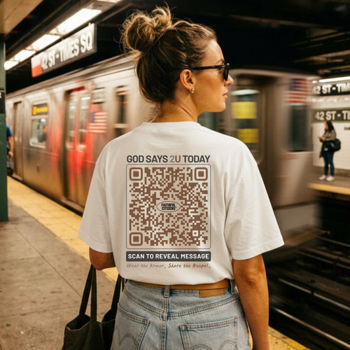 Faithful Citizens Apparel - Unisex - T-shirt - God says 2U today - QR code - Ivory