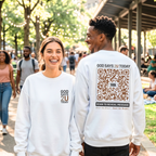 Faithful Citizens Apparel Co Unisex Sweatshirt God says 2U today Digital Ministry QR code White