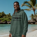 Faithful Citizens Apparel Co Men's Hoodie “Love All” lettering and Pickleball illustration 1 Corinthians 16:14 Alpine green