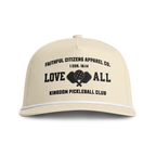 Faithful Citizens Apparel Co Unisex Performance Hat Love all Pickleball Illustration 1 Corinthians 16:14 Ivory