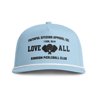 Faithful Citizens Apparel Co Unisex Performance Hat Love all Pickleball Illustration 1 Corinthians 16:14 Chambray