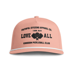 Faithful Citizens Apparel Co Unisex Performance Hat Love all Pickleball Illustration 1 Corinthians 16:14 Peachy