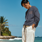 Faithful Citizens Apparel Co Men's Sweatshirt featuring a sunrise graphic and “Salt & Light” lettering Matthew 5:13-16 Denim