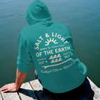 Faithful Citizens Apparel Co Men's Hoodie Salt and Light of the earth Wave illustration Matthew 5:13-16 Seafoam