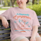 Faithful Citizens Apparel Co Women's T-shirt A heavenly companion Human and Dog shirt Dog with wings illustration James 1:17 Blossom