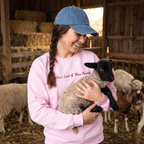 Faithful Citizens Apparel Co Women's Sweatshirt He leaves the 99 Sheep Illustration Luke 15:3-7 Light Pink