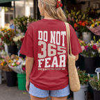 Faithful Citizens Apparel Co Women's T-shirt Do Not Fear God is with you everyday Varsity style illustration Isaiah 41:10 Red