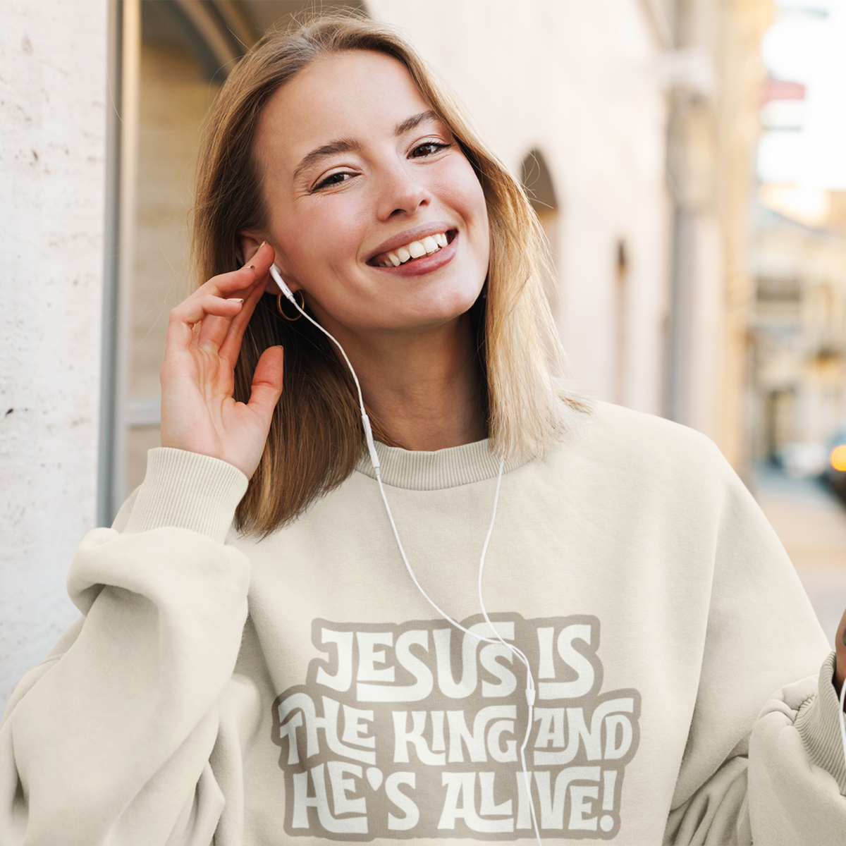 Jesus Is The King & Hes Alive | Revelation 22:13 | Crewneck Sweatshirt