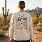 Faithful Citizens Apparel Co Women's Sweatshirt In the wilderness desert Illustration Deuteronomy 8:2 Sand