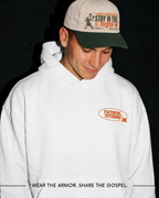 Faithful Citizens Apparel Men's Hoodie Stay in the fight till the end Fighter illustration white