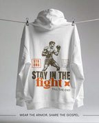 Faithful Citizens Apparel Men's Hoodie Stay in the fight till the end Fighter illustration white