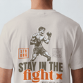 Faithful Citizens Apparel Co Men's T-shirt Stay in the Fight 2 Timothy 4:7 Boxer Illustration Ecru