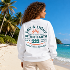 Faithful Citizens Apparel Salt and Light of the world Wave and sun illustration Women's sweatshirt white