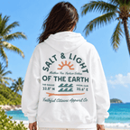 Faithful Citizens Apparel Women's Hoodie Salt and Light of the earth Wave illustration white
