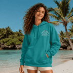 Faithful Citizens Apparel Women's Hoodie Salt and Light of the earth Wave illustration blue