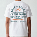 Faithful Citizens Apparel Men's T-shirt Salt and Light of the earth lettering Sun and wave Illustration white