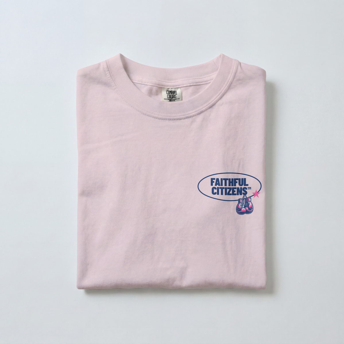 Faithful Citizens Apparel Co Women's T-Shirt Kingdom Fighters Boxing gloves illustrations Psalm 144:1 Blossom