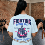 Faithful Citizens Apparel Co Women's T-Shirt Kingdom Fighters Boxing gloves illustrations Psalm 144:1 Chambray