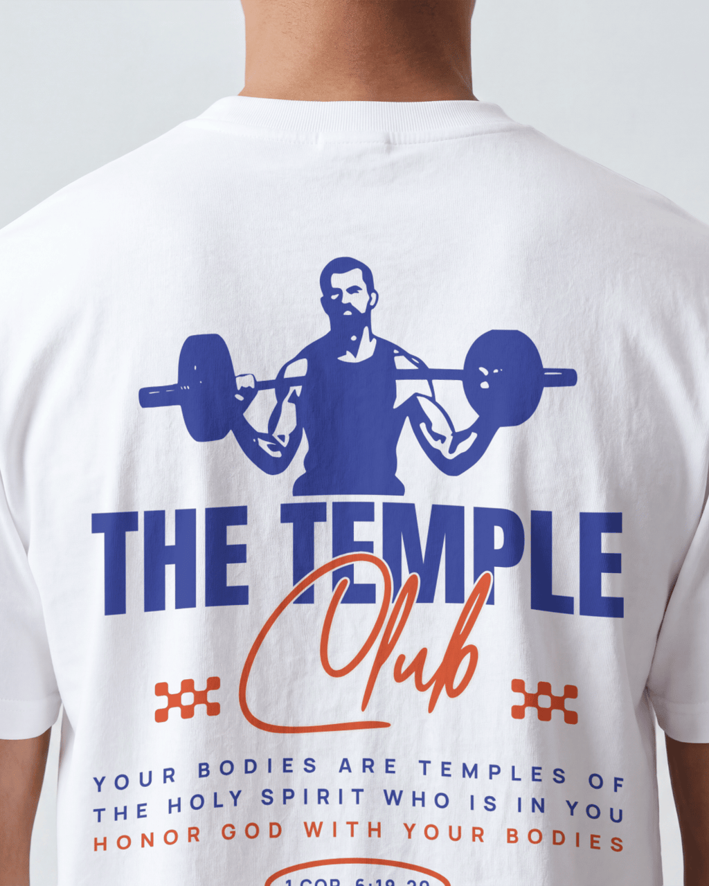 Faithful Citizens Apparel Co Men's T-shirt The Temple Club 1 Corinthians 6:19-20 Gym Illustration White