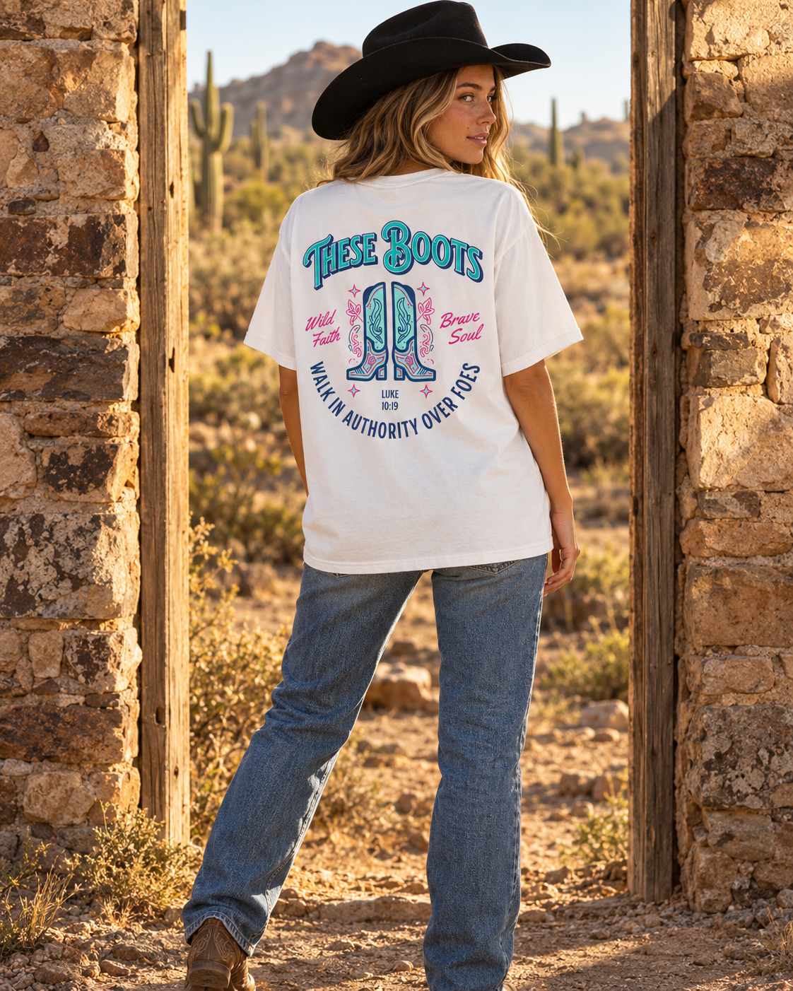 Walking In Authority Over Foes | Luke 10:19 | Western Graphic Tee