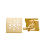 Faithful Citizens Apparel Co Gifts Alpha and Omega Cufflinks chi rho symbol Revelation 22:13 Gold