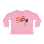Faithful Citizens Apparel Co Unisex Kids Toddler Long Sleeve Tee "I'm the apple of his eye" Apple illustration Psalm 17:8 Pink