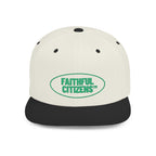 Faithful Citizens Apparel Co Unisex Embroidered Flat Bill Snapback Hat Logo Philippians 3:20 Natural/Black