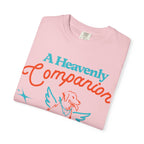 Faithful Citizens Apparel Co Women's T-shirt A heavenly companion Human and Dog shirt Dog with wings illustration James 1:17 Blossom