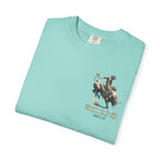 Faithful Citizens Apparel Co Men's T-shirt Endure, with biblical illustration and teal lettering James 1:12 Chalky mint