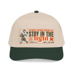 Faithful Citizens Apparel Co Unisex Hat Vintage Baseball Cap Stay in the fight 2 Timothy 4:7 Natural/Dark Green