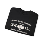 Faithful Citizens Apparel Co Women's Sweatshirt Love all Pickleball Illustration 1 Corinthians 16:14 Black