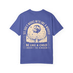 Faithful Citizens Apparel Women Co T-shirt Childlike Wonder Inherit the kingdom Planet illustration Luke 18:17 Periwinkle