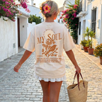Faithful Citizens Apparel Co Women's T-shirt It is well with my soul lettering Bird illustration 2 Kings 4:26 ivory