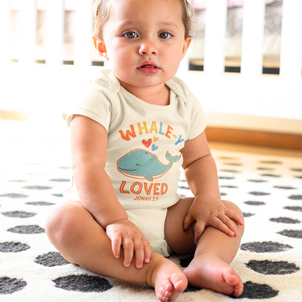 Whale-y Loved | Jonah 2:9 | Organic Cotton Baby Onesie