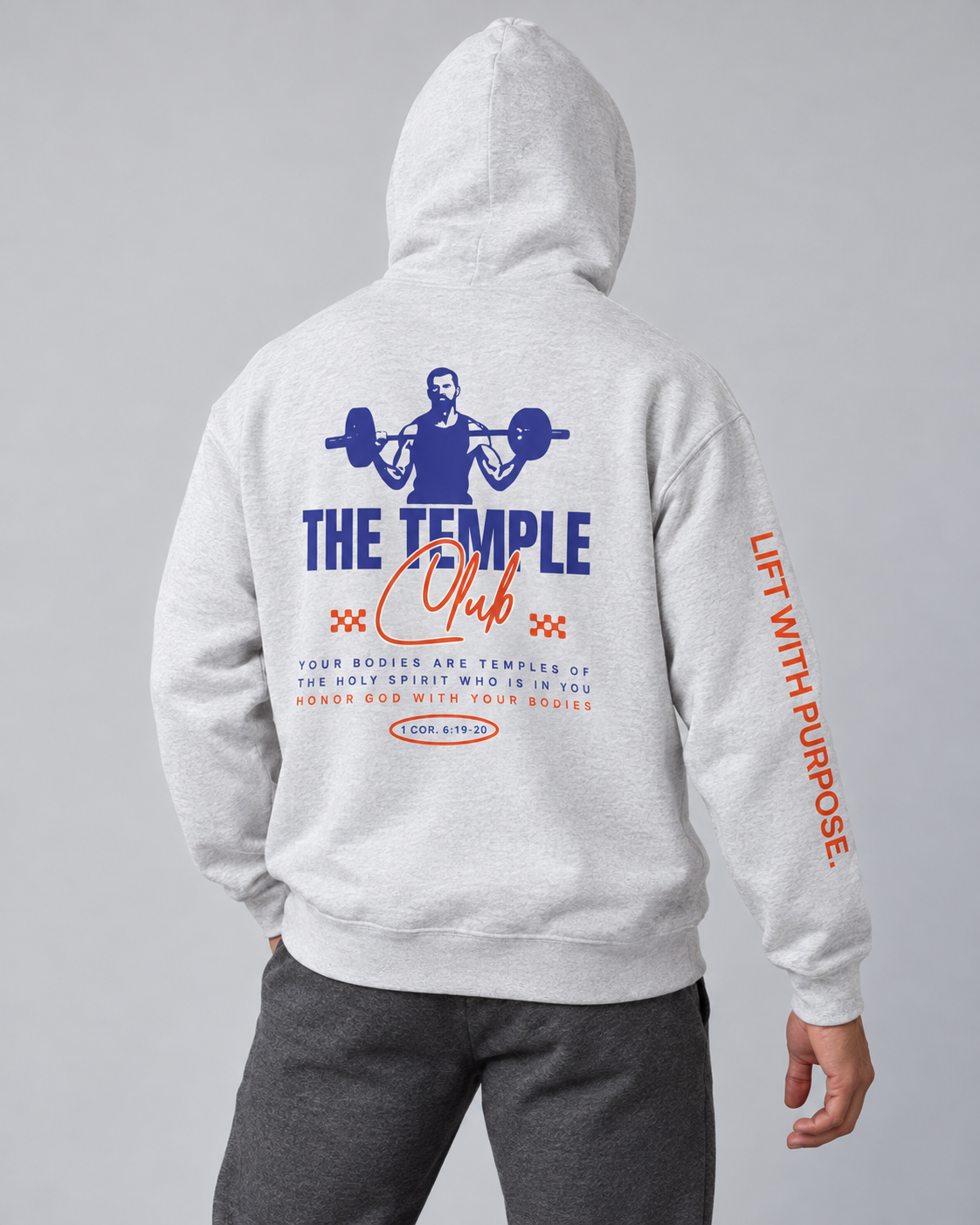 Faithful Citizens Apparel Co Men's Hoodie The Temple Club 1 Corinthians 6:19-20 Ash 