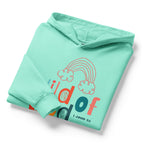 Faithful Citizens Apparel Co Unisex Kids Youth Hooded Sweatshirt Child of God Rainbow illustration 1 John 3:1 Chalky Mint