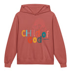 Faithful Citizens Apparel Co Unisex Kids Youth Hooded Sweatshirt Child of God Rainbow illustration 1 John 3:1 Crimson